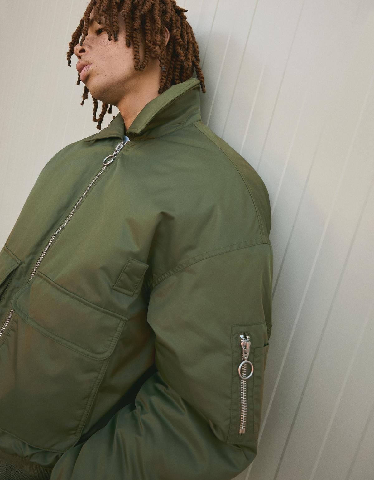 버쉬카 테크니컬 카고 포켓 오버핏 카키 봄버 재킷 6794/109 KHAKI - 상세 이미지 4
