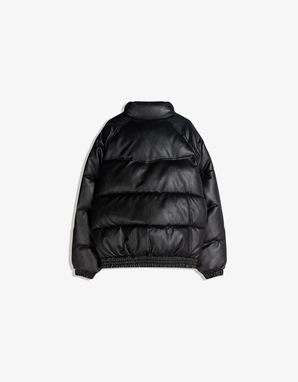 버쉬카 테크니컬 레더 이펙트 패딩 재킷 6811/718 BLACK - 상세 이미지 2