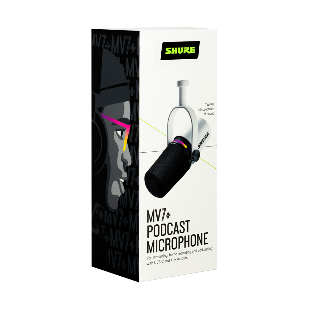 [SHURE] 슈어 MV7+ 슈어 팟캐스트 XLR, USB-C 하이브리드 듀얼 마이크 (화이트) (암스탠드 증정) - 상세 이미지 5