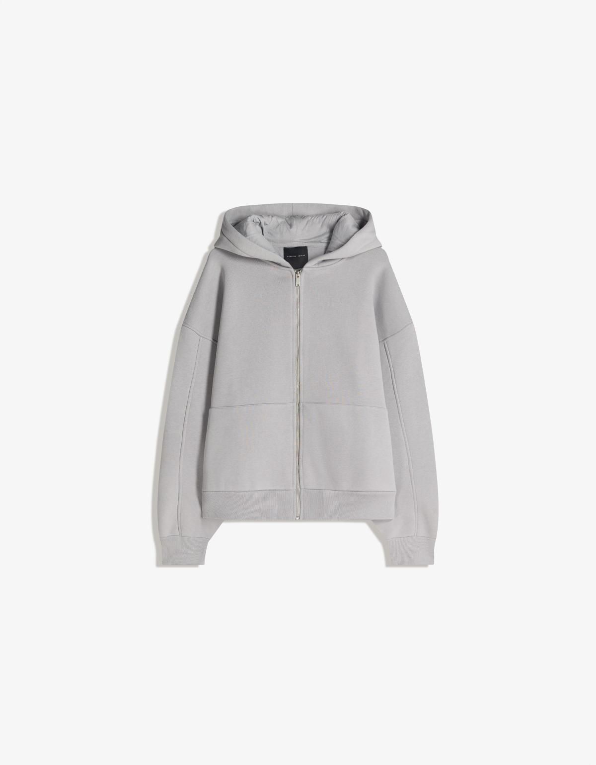 버쉬카 오버핏 테크니컬 집업 후드티 7749/187 GREY - 상품 이미지
