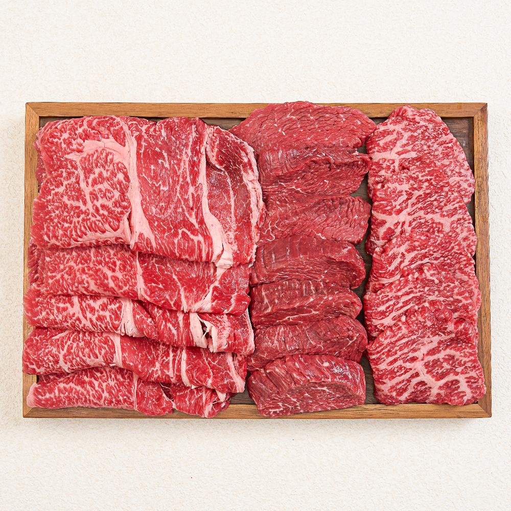 ++1등급 투뿔 한우 모듬 한정세트 한판 선물세트 600g 등심 구이용 소고기