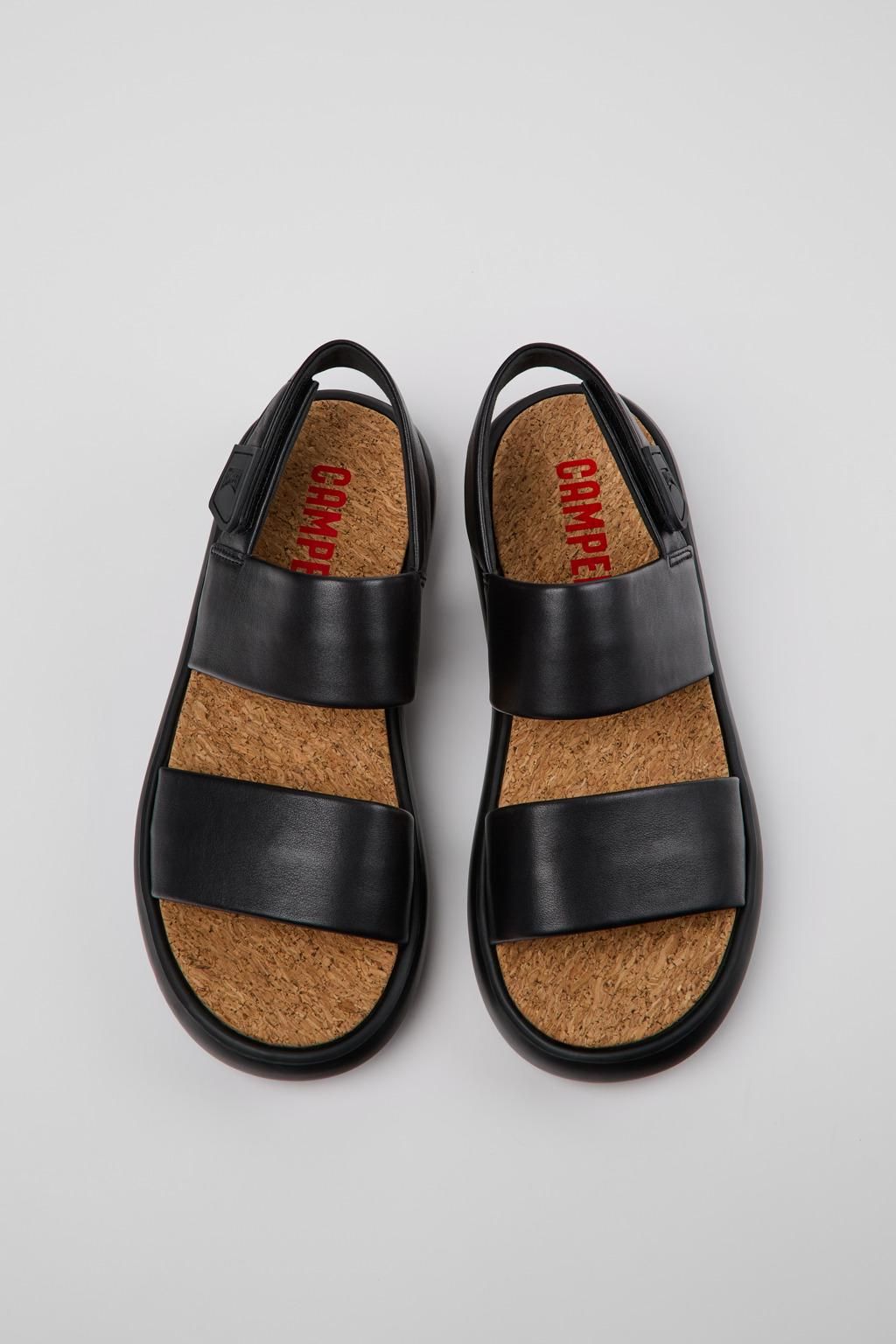 캠퍼 블랙 레더 스트랩 남성 샌들 Pelotas Flota K101030-001 BLACK - 상세 이미지 4