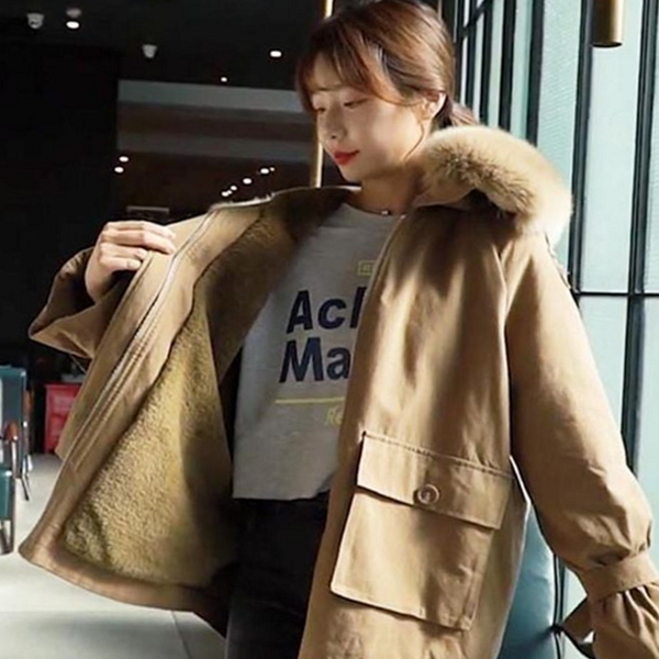 루즈핏 여성 야상 점퍼 캐주얼 여성 패딩 점퍼 겨울 - 상품 이미지