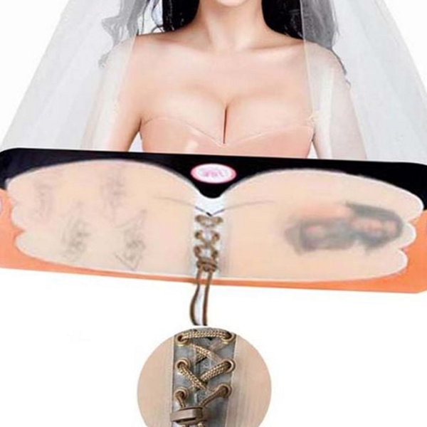 코르셋형 실리콘 브라 웨딩 누브라 끈없는 드레스 - 상품 이미지