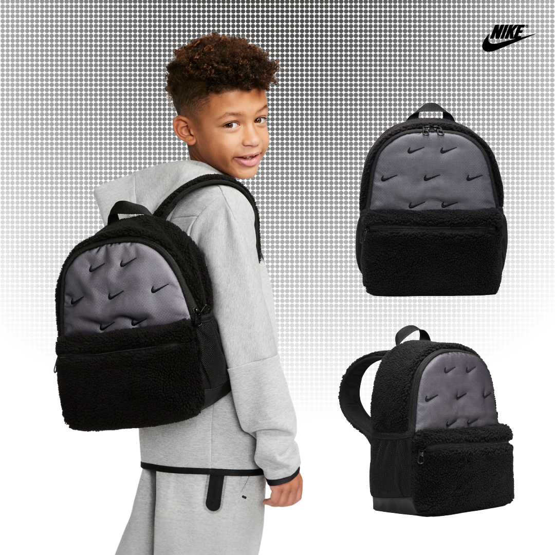 [국내매장판] 나이키 키즈 백팩 책가방 미니 초등학교 보조 신학기 학원 소풍 가방 뽀글이블랙(JDI)