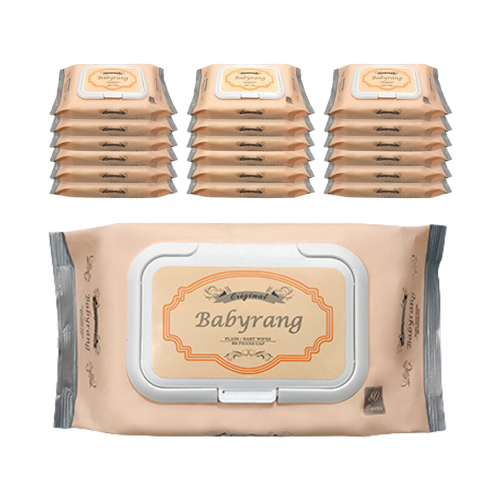 대용량 아기 물티슈 캡형 80매, 20개