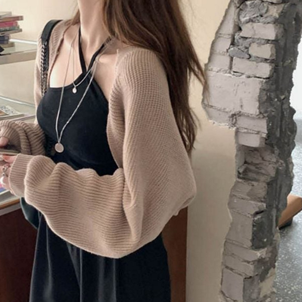 루즈핏 여성 볼레로 가디건 크롭 여자 숏 가디건 - 상품 이미지