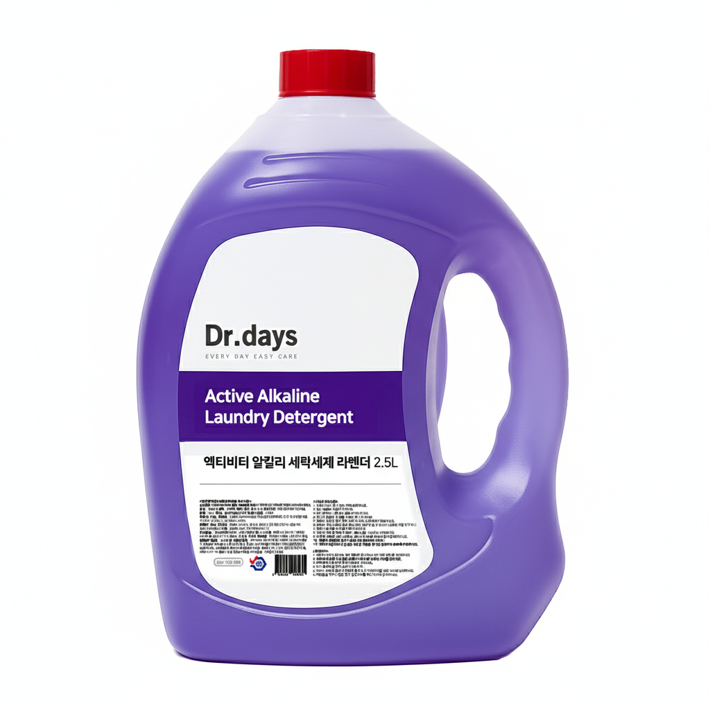 알칼리 세탁세제 라벤더 2.5L 4개 액체 빨래 쉰내 쉰냄새 제거 대용량 일반 드럼