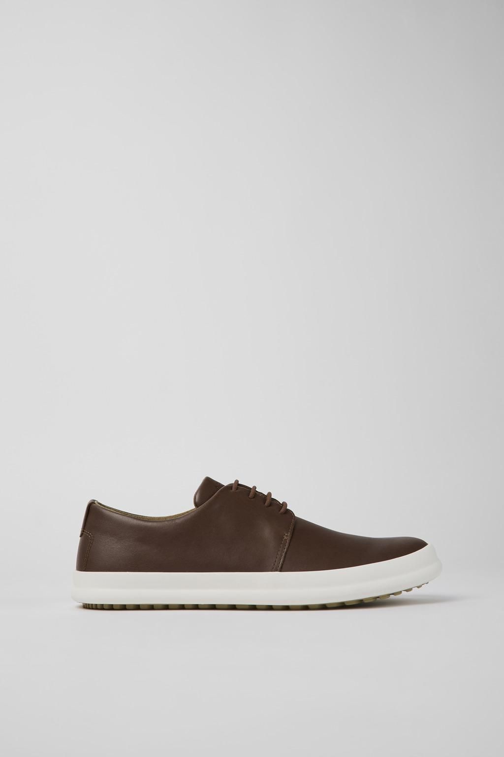 캠퍼 브라운 레더 캐주얼 남성 슈즈 Chasis K100836-012 BROWN - 상품 이미지