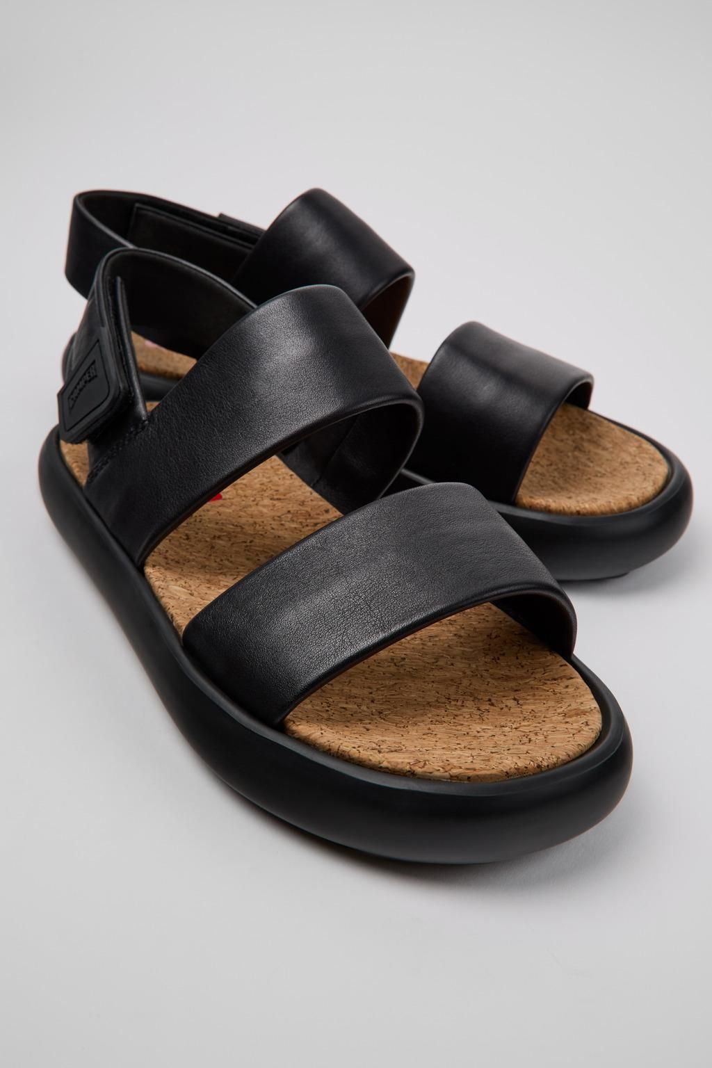캠퍼 블랙 레더 스트랩 남성 샌들 Pelotas Flota K101030-001 BLACK - 상세 이미지 2