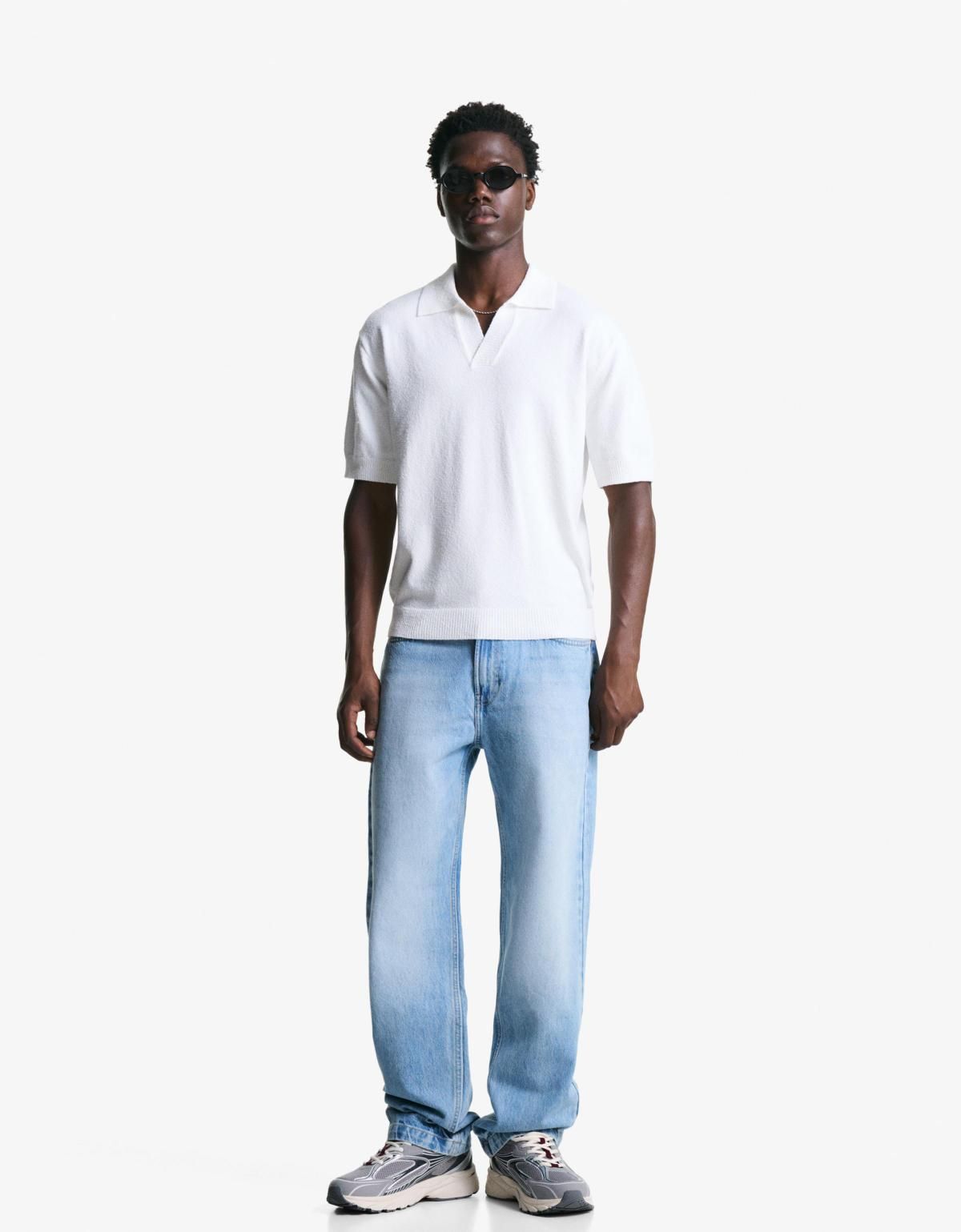 버쉬카 텍스처 테리 오버핏 반팔 폴로셔츠 8239/376 OFF WHITE - 상세 이미지 3