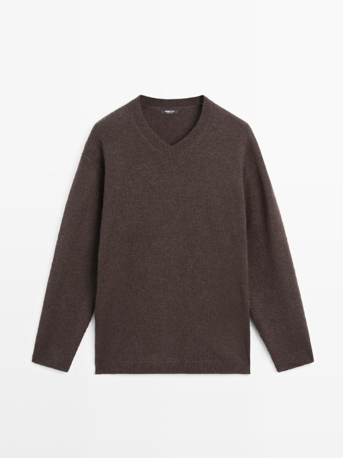 마시모두띠 오버사이즈 브이넥 울블렌드 니트 스웨터 5615/693 BROWN - 메인 이미지