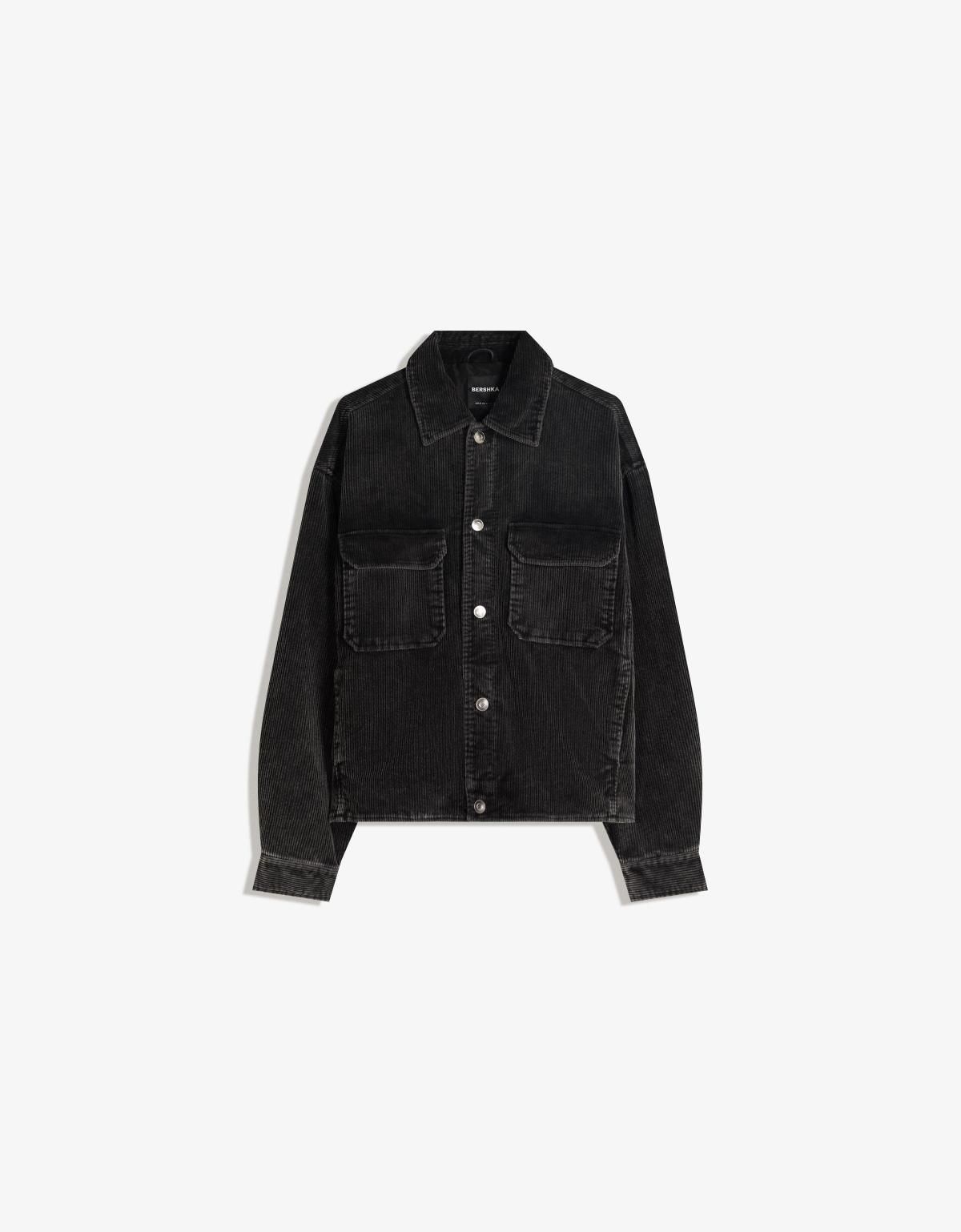버쉬카 블랙 박시핏 코듀로이 재킷 6861/710 BLACK - 상세 이미지 3