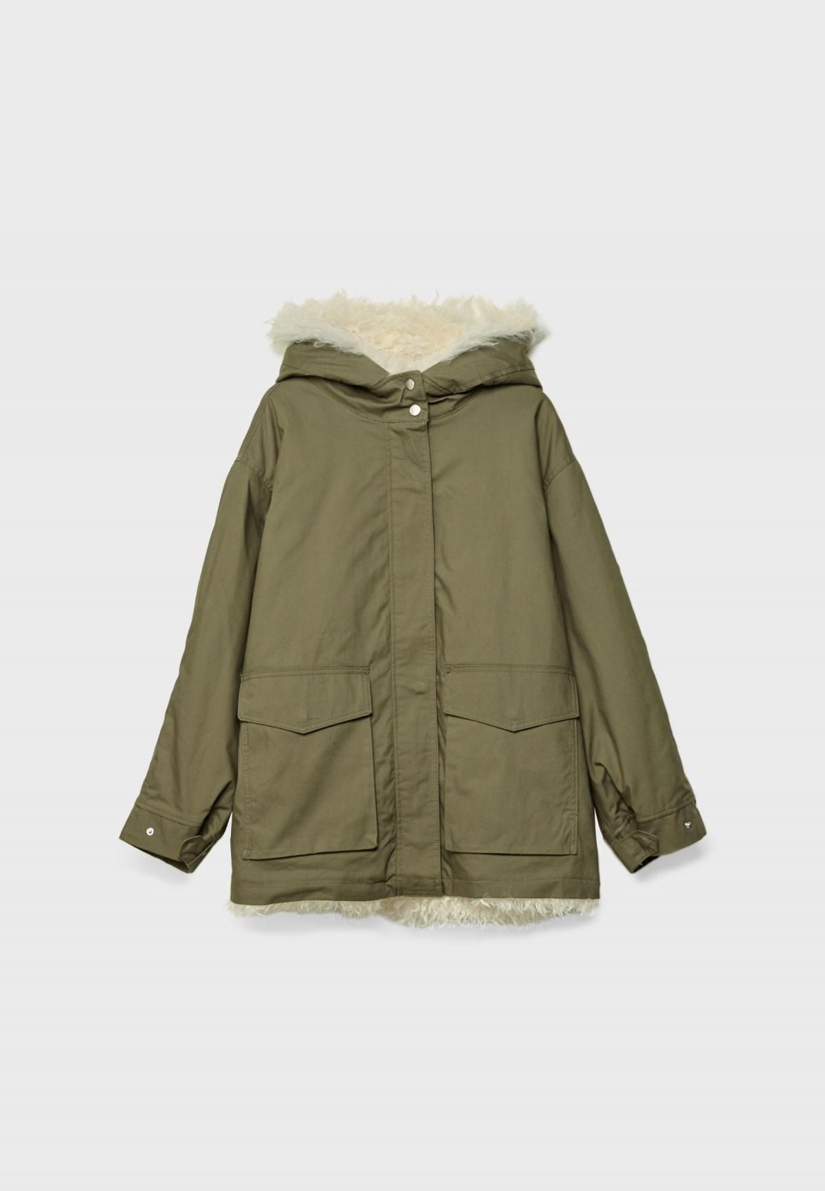 스트라디바리우스 테크니컬 퍼 안감 패딩 파카 5839/905 OLIVE GREEN - 상품 이미지