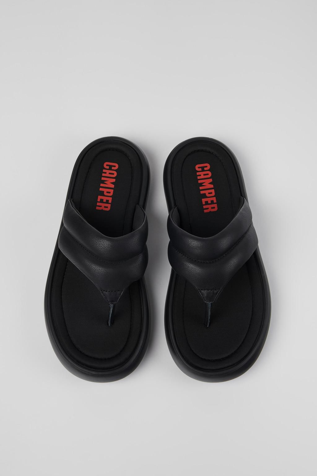 캠퍼 블랙 가죽 플립플랍 Pelotas Flota K100940-001 BLACK - 상세 이미지 4