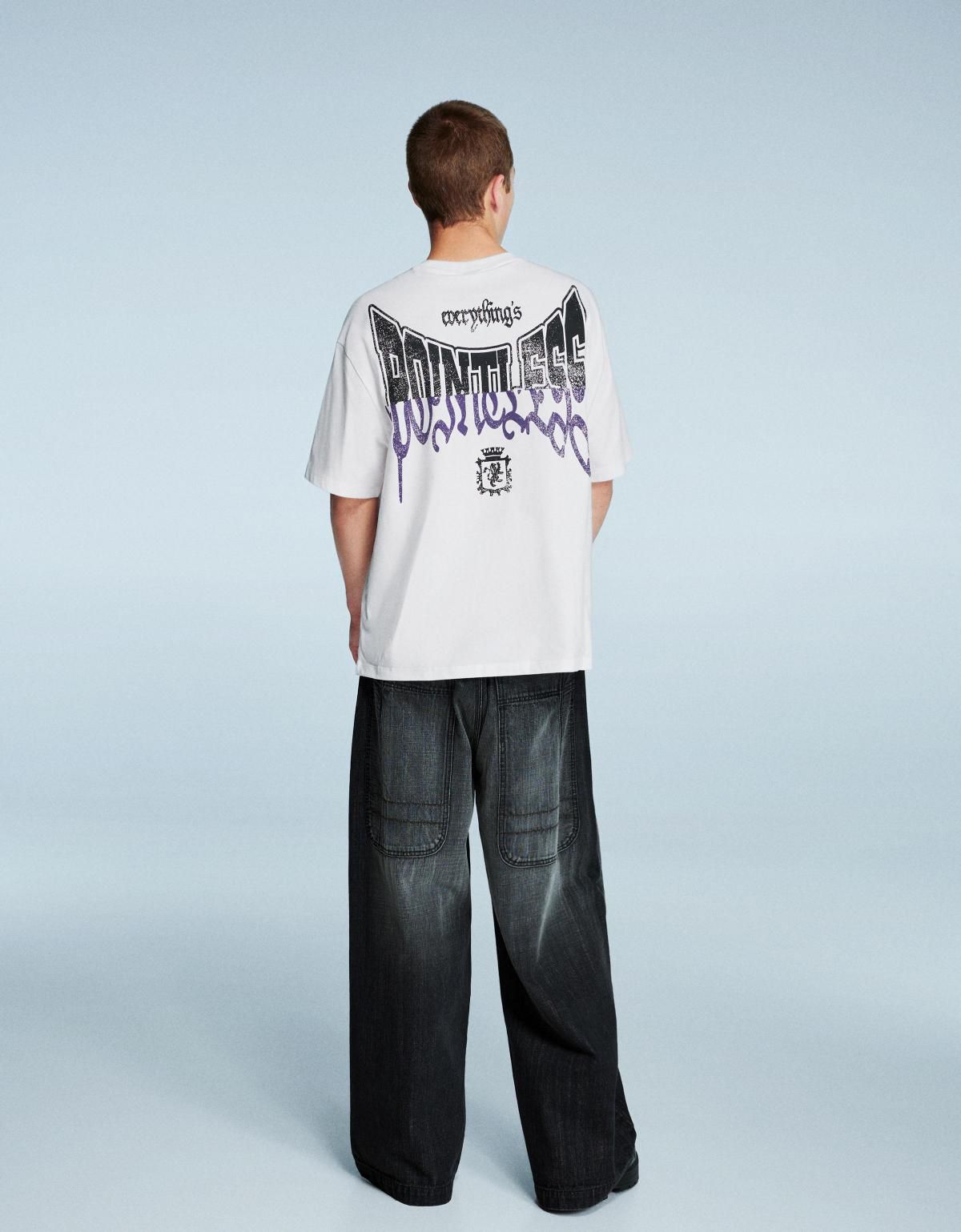 버쉬카 스트리트 그래픽 프린트 반팔 티셔츠 8078/112 OFF WHITE - 상세 이미지 5
