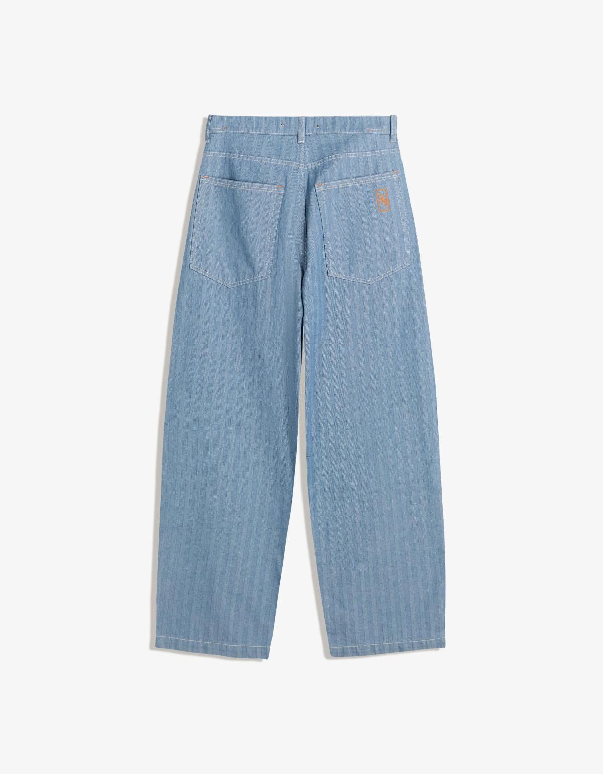 버쉬카 스트라이프 데님 슈퍼 배기 와이드핏 청바지 5340/335 LIGHT BLUE - 상세 이미지 2
