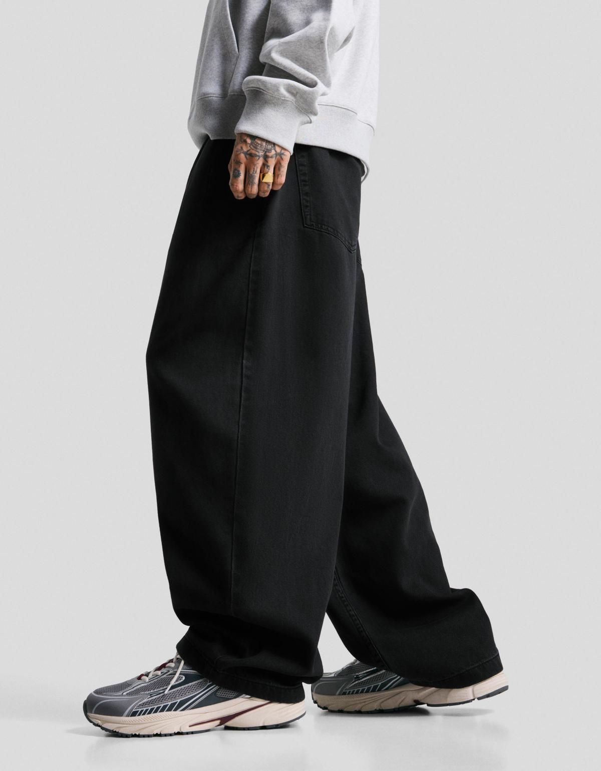 버쉬카 와이드핏 스트리트 데님 조거 팬츠 5360/388 BLACK - 상품 이미지