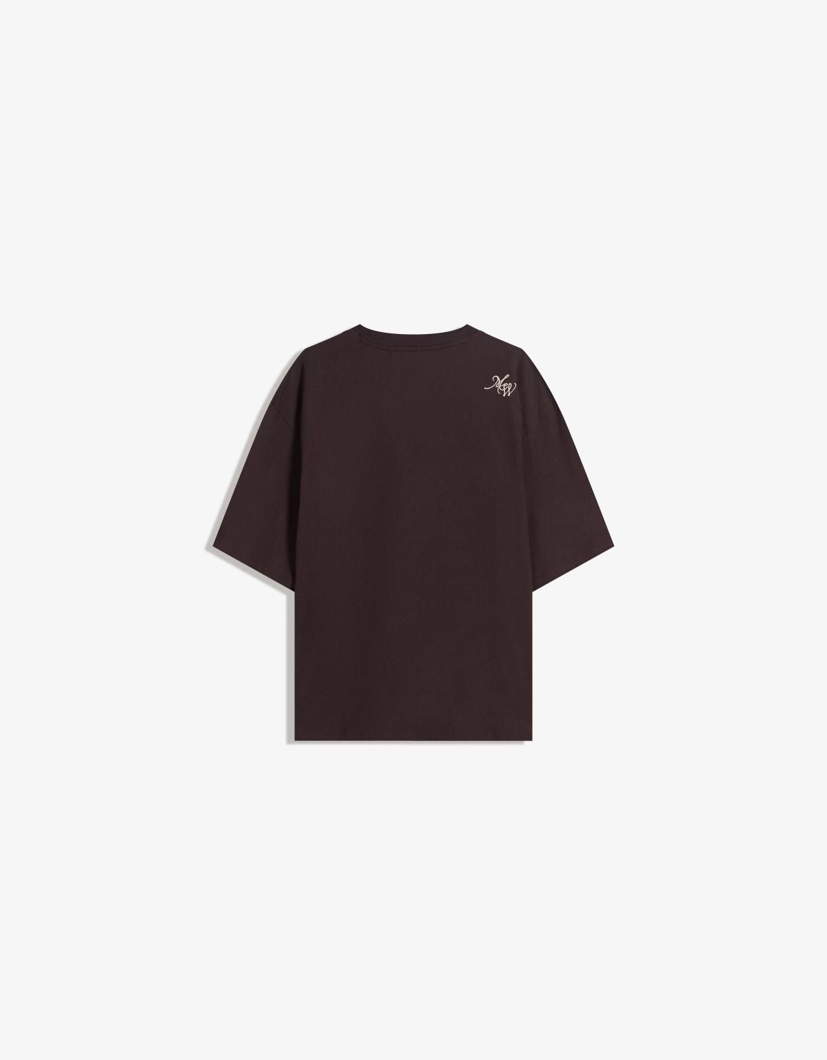 버쉬카 캐주얼 자수 오버핏 반팔 티셔츠 8084/112 BROWN - 상세 이미지 2