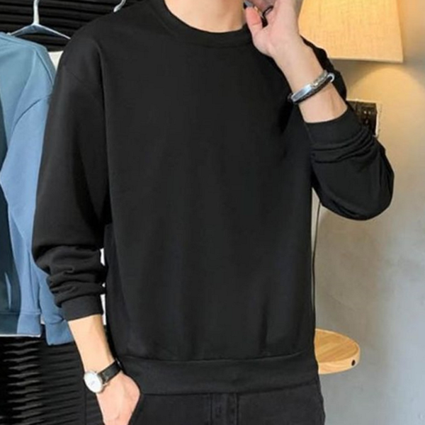 데일리 남성 기모 맨투맨 무지 남성 라운드 맨투맨 겨울 - 상품 이미지