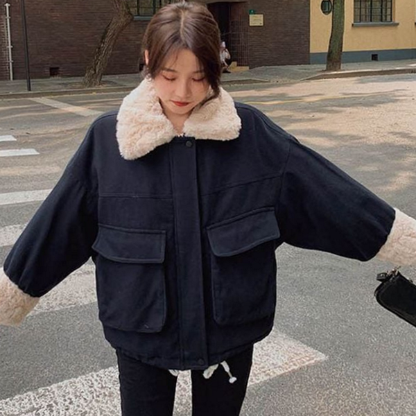 오버핏 여성 점퍼 크롭 여성 패딩 점퍼 구름 겨울 - 상품 이미지