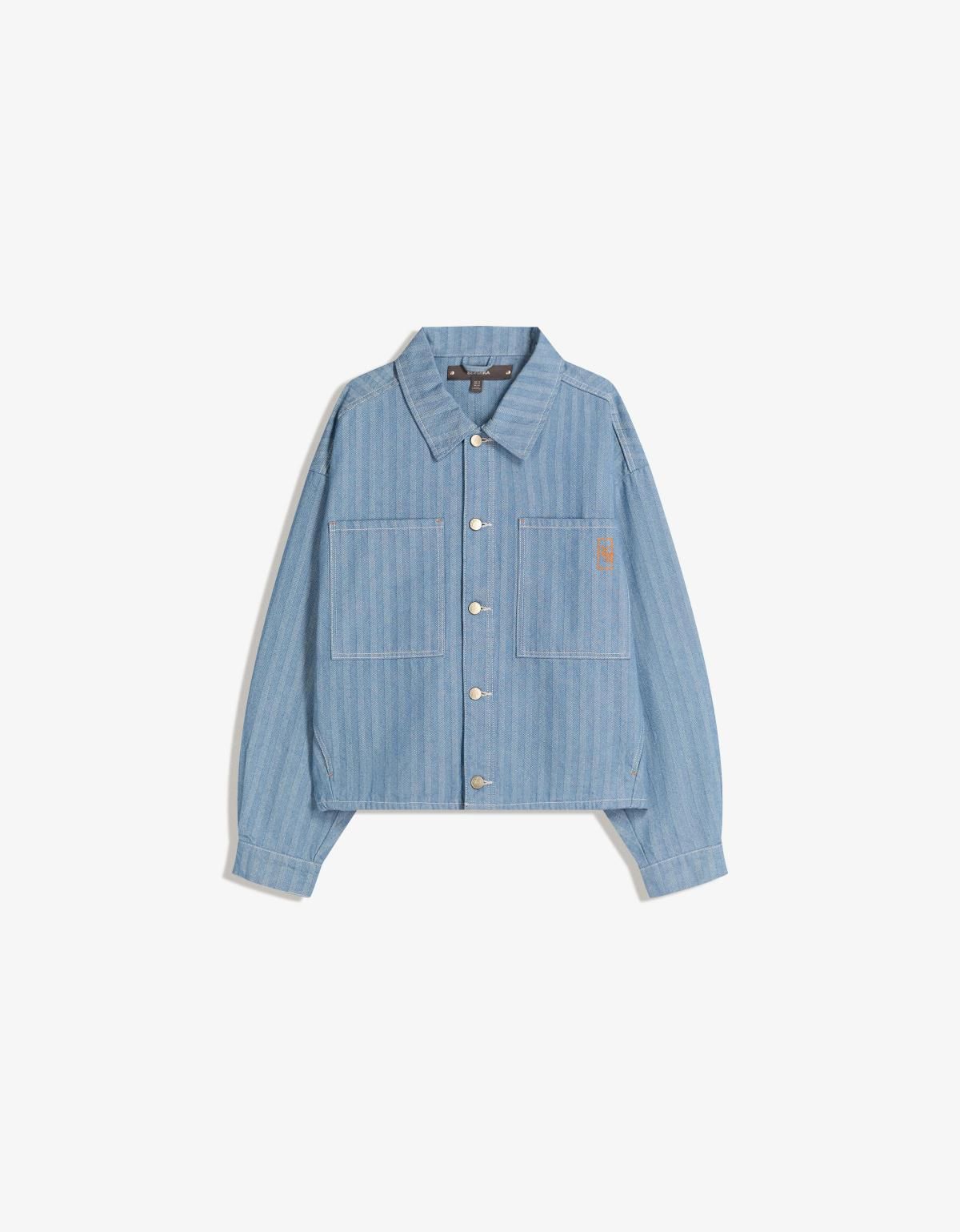 버쉬카 스트라이프 테크니컬 데님 재킷 6749/335 LIGHT BLUE - 상세 이미지 3