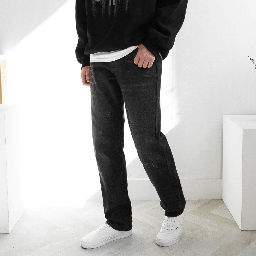 4XL까지 남자 겨울 기모 본딩 청바지 슬림 일자 데님 팬츠 4color - 상세 이미지 5