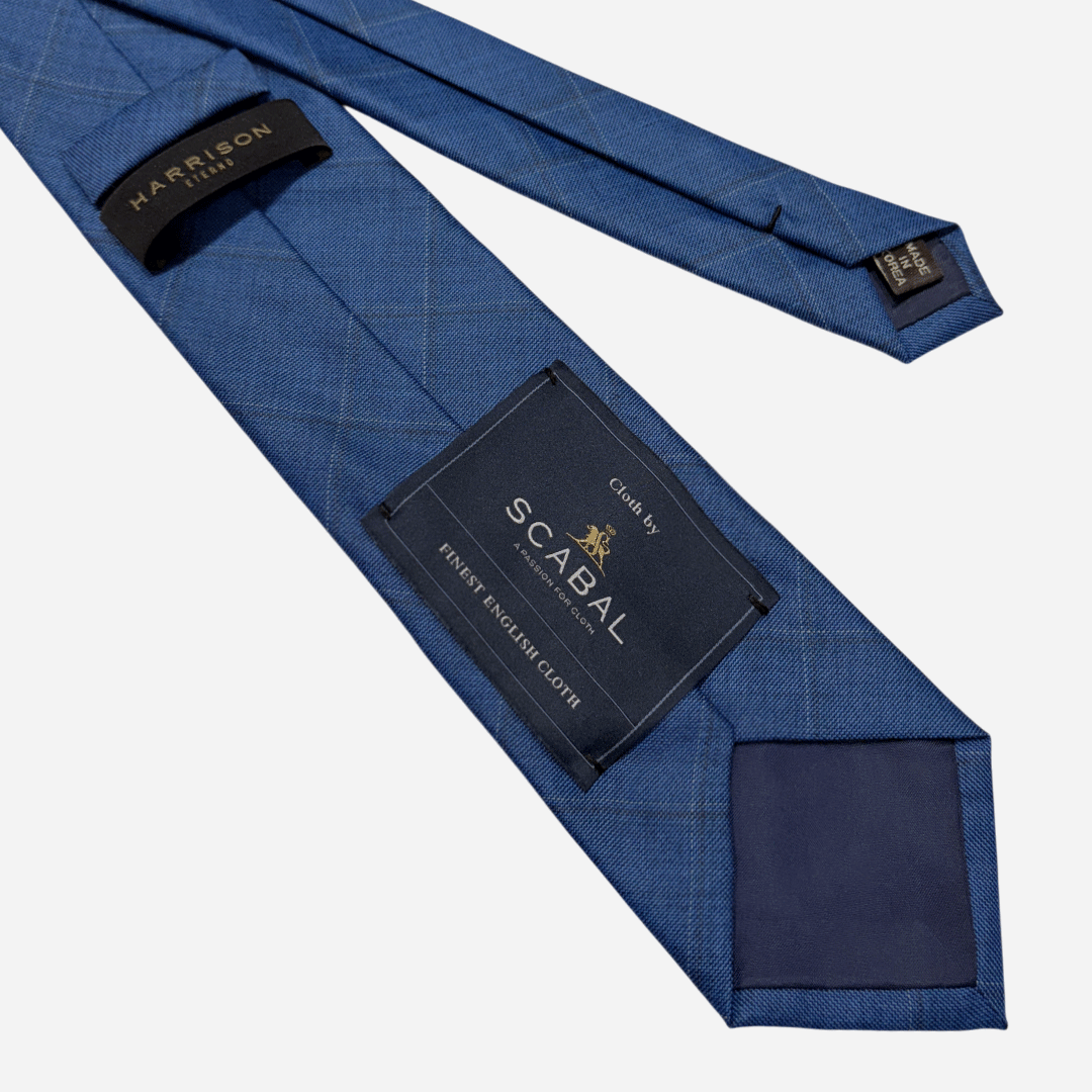 [해리슨테일러] 영국 SCABAL 스카발 핸드메이드 제작 넥타이 (blue windowpane check) - 상세 이미지 5
