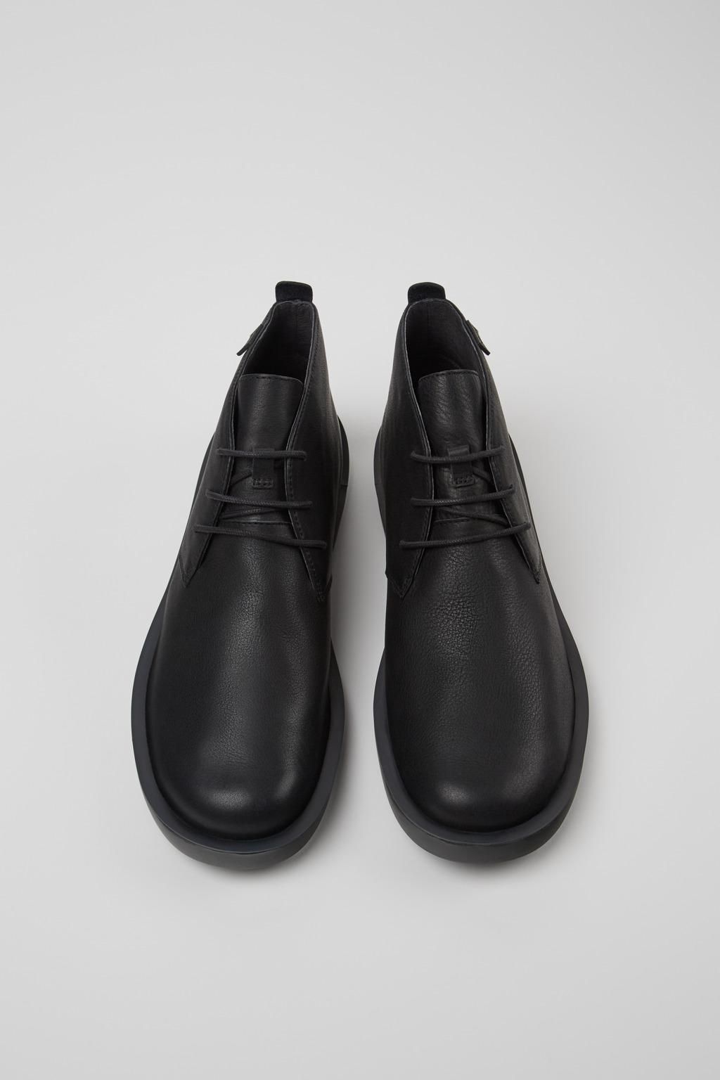 캠퍼 프리미엄 레더 남성 앵클부츠 Wagon K300378-017 BLACK - 상세 이미지 4
