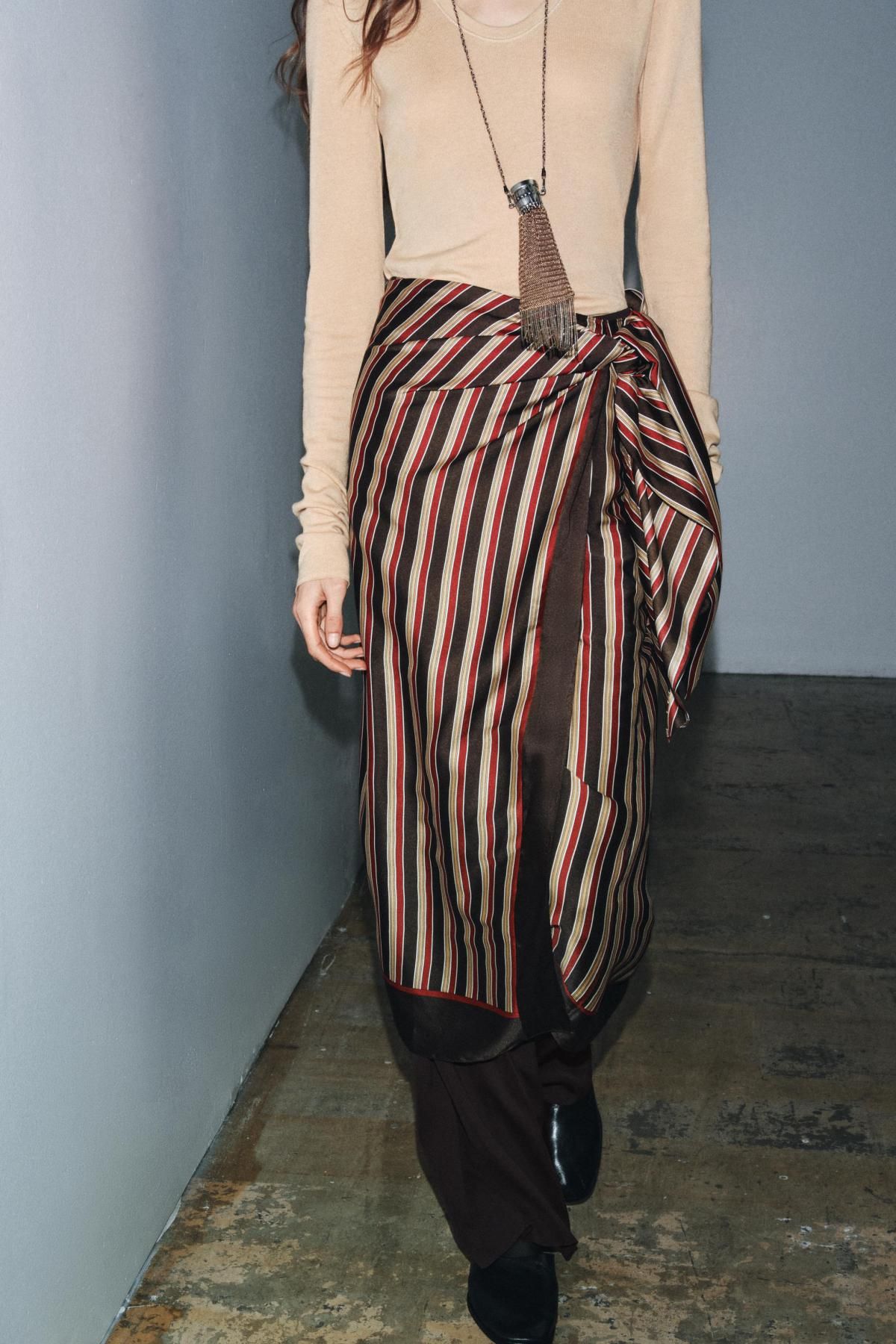 자라 스트라이프 랩 미디 스커트 9070/081 STRIPED - 상세 이미지 3