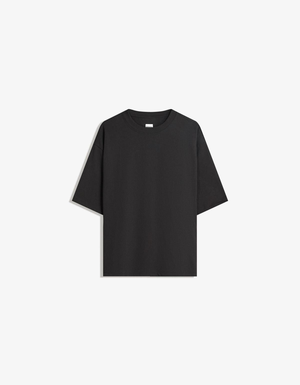 버쉬카 플러시 오버핏 블랙 반팔 티셔츠 8094/116 BLACK - 메인 이미지