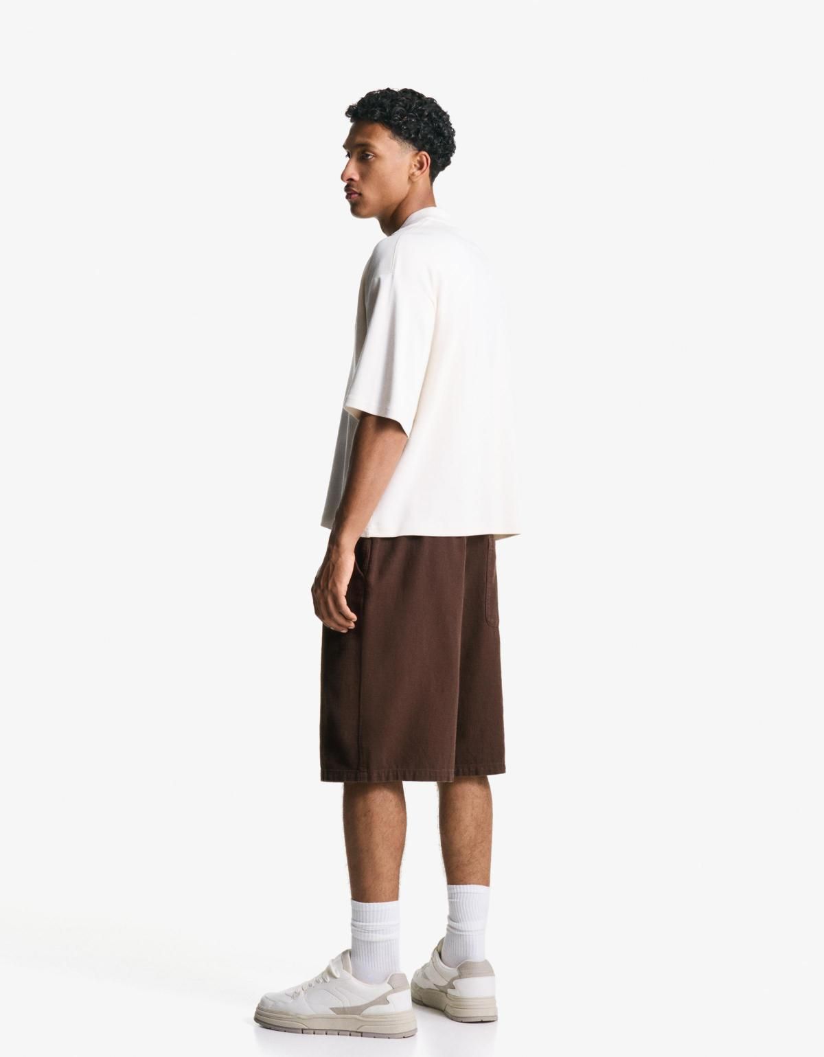 버쉬카 브라운 러스틱 조거 스케이터 반바지 8437/054 BROWN - 상세 이미지 4