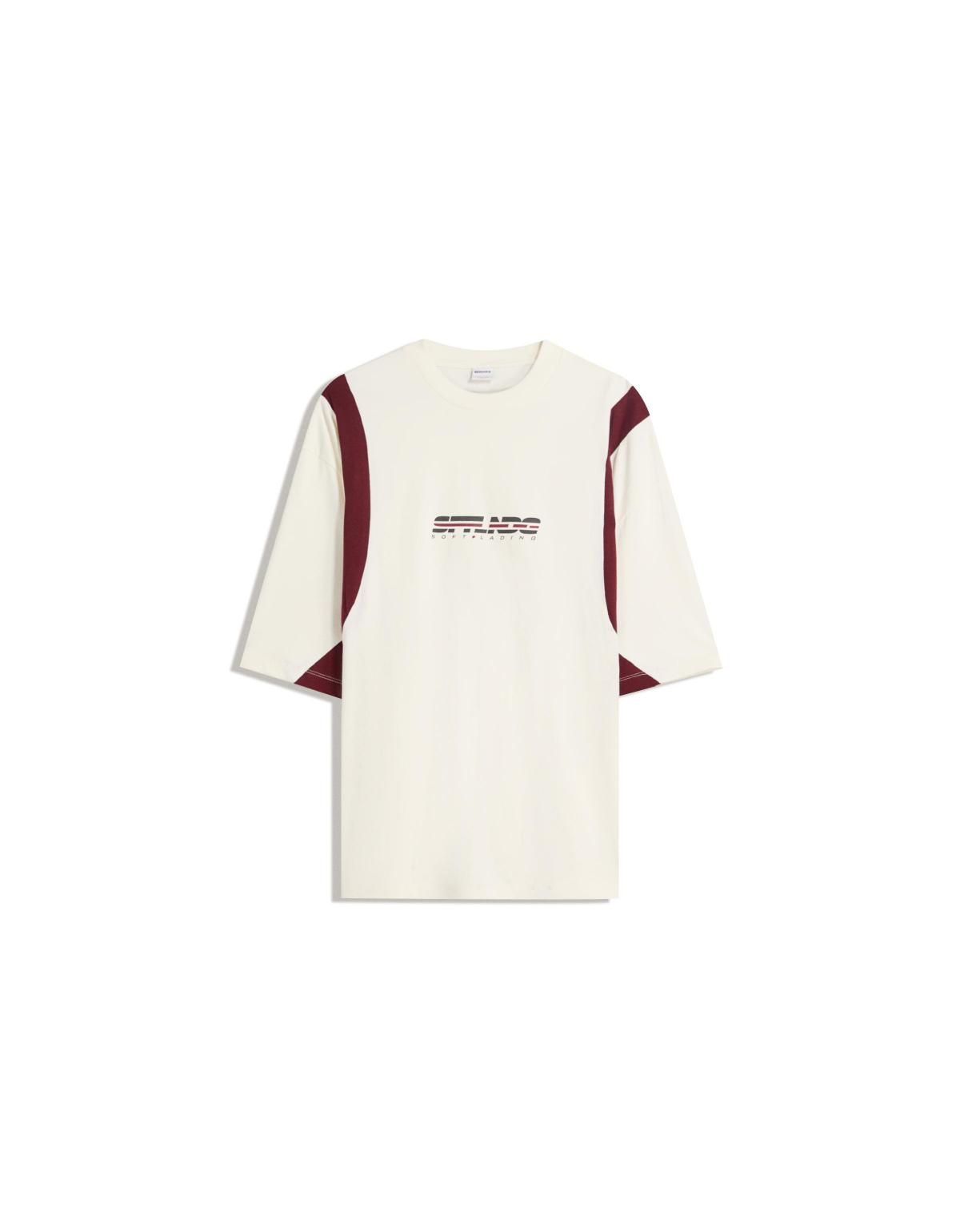 버쉬카 오버핏 레터링 프린트 반팔 티셔츠 8039/116 OFF WHITE - 상세 이미지 3