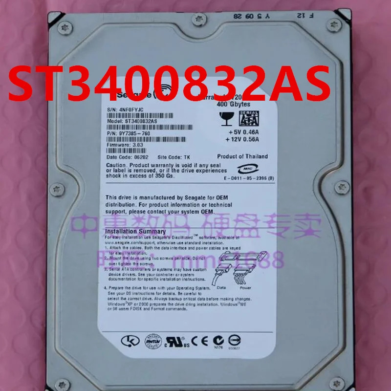 씨게이트 400GB SATA 3.5 인치 하드 ST3400620AS ST3400832AS 거신