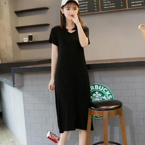 루즈핏 여성 롱 원피스 데일리 여자 롱 원피스 박시핏 - 상품 이미지