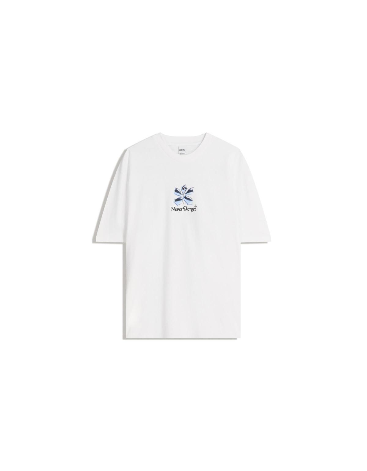 버쉬카 프린팅 그래픽 화이트 반팔 티셔츠 8070/071 WHITE - 상세 이미지 2