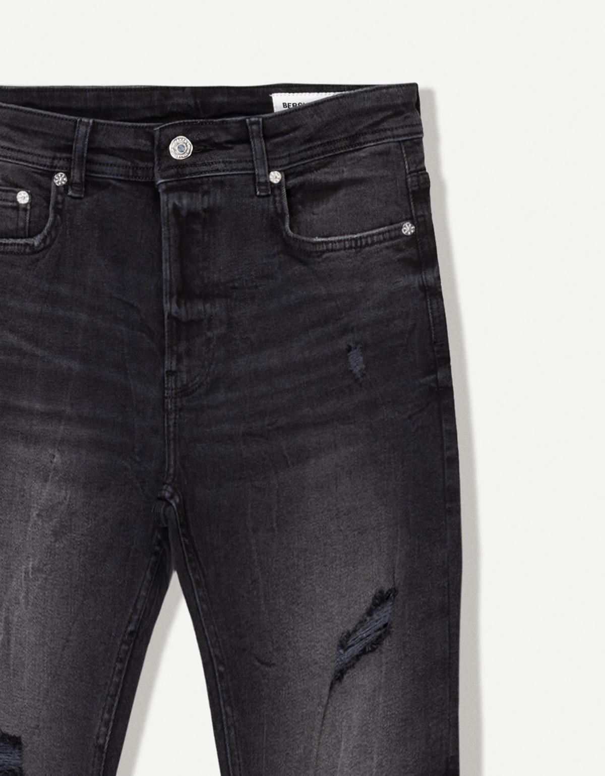버쉬카 스트리트 데님 Super skinny ripped jeans 0333/220 BLACK - 상세 이미지 3