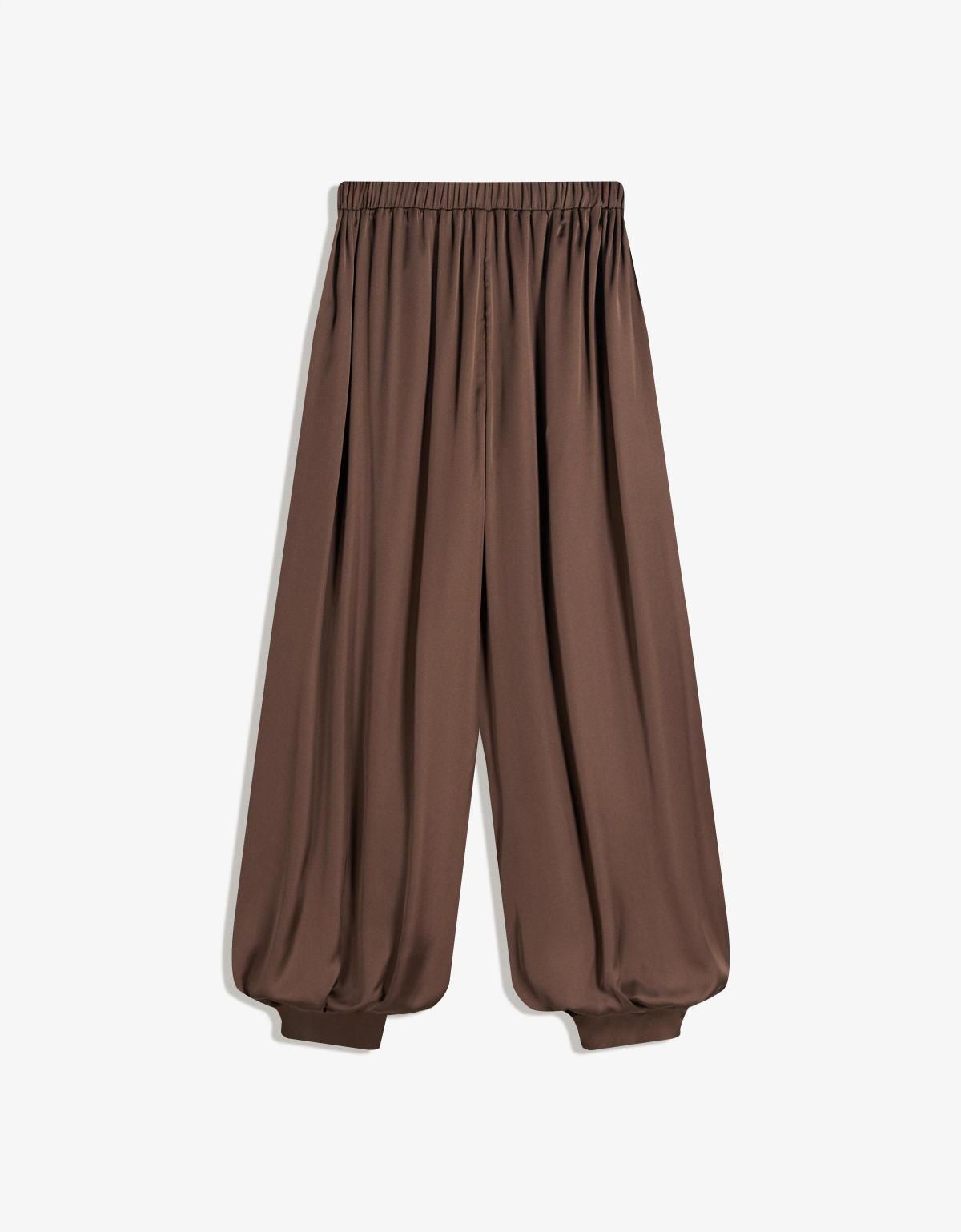 버쉬카 새틴 테크니컬 와이드 배기 팬츠 1036/168 BROWN - 상세 이미지 4