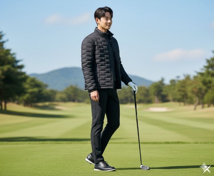 볼빅 겨울 남성 스윙하기 편한 저지스판 튜브형 골프웨어 다운 패딩점퍼 - 상세 이미지 2