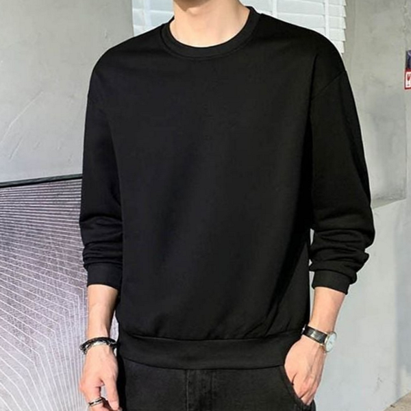 캐주얼 남성 기모 맨투맨 보온 남성 라운드 넥 - 상품 이미지