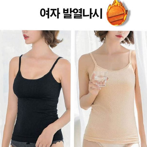 민소매 여자 기모 나시 발열 여성 발열 나시 내의 - 상품 이미지