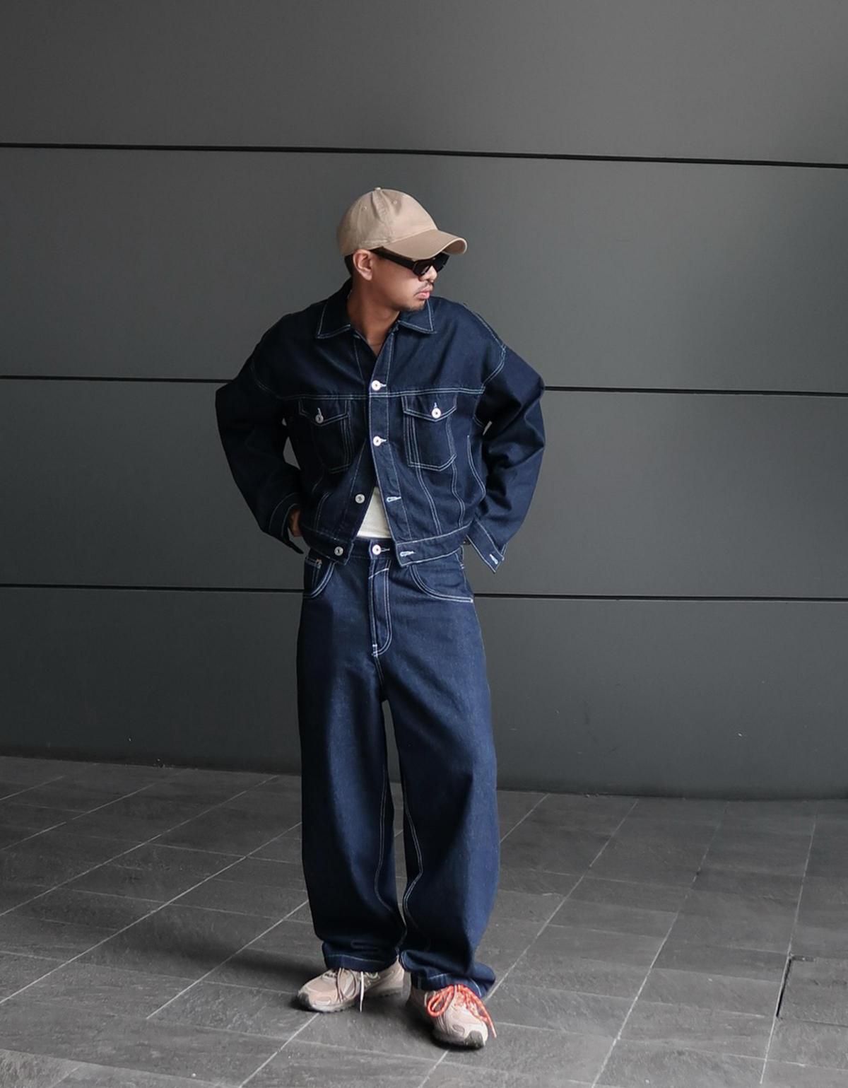 버쉬카 트렌디 데님 슈퍼 배기핏 청바지 5347/352 NAVY - 상세 이미지 2
