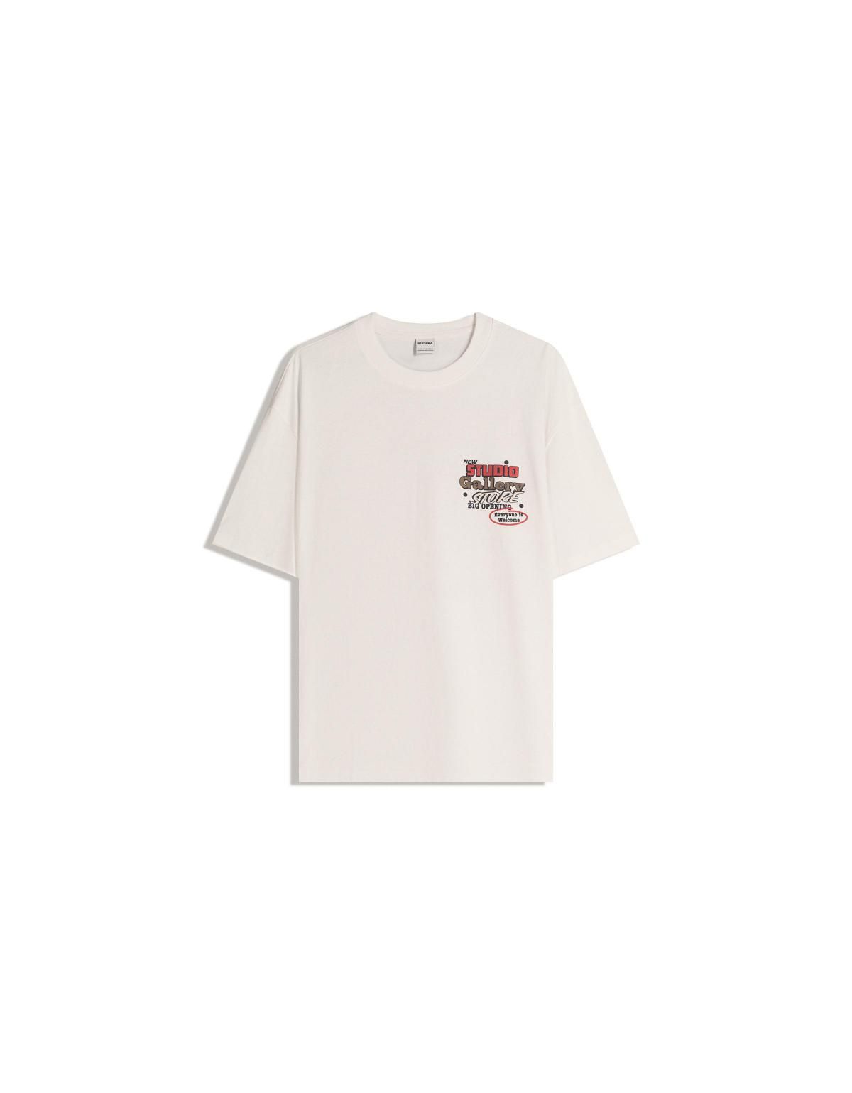 버쉬카 프린트 오버사이즈 그래픽 반팔 티셔츠 8064/154 OFF WHITE - 상세 이미지 3