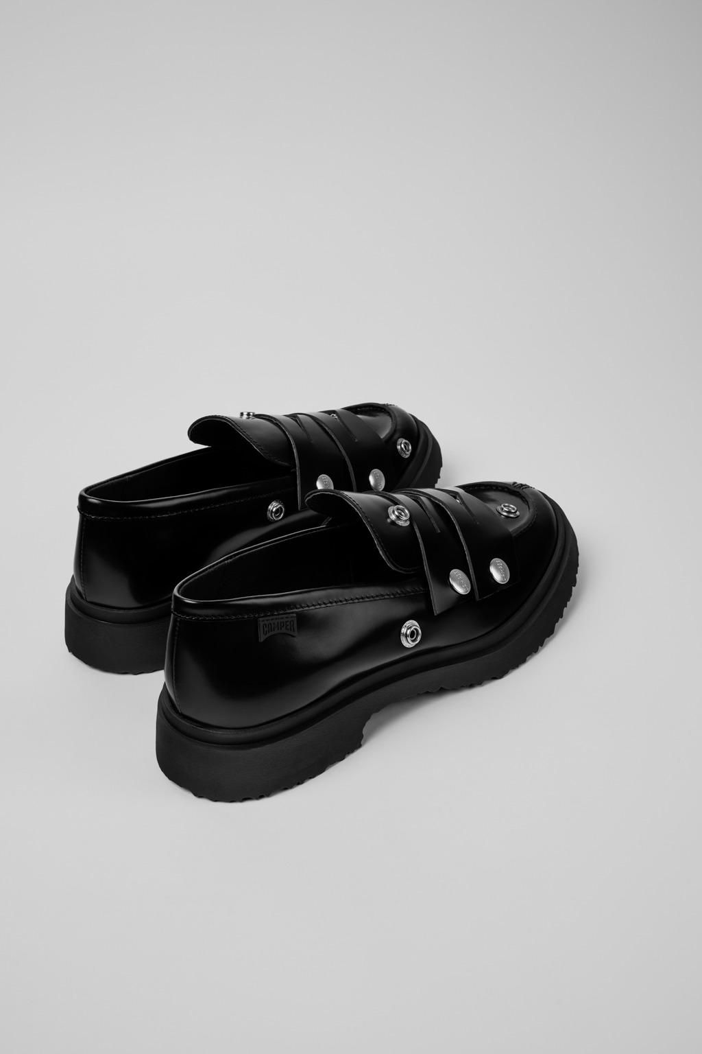 캠퍼 프리미엄 블랙 레더 로퍼 Twins K101065-001 BLACK - 상세 이미지 3