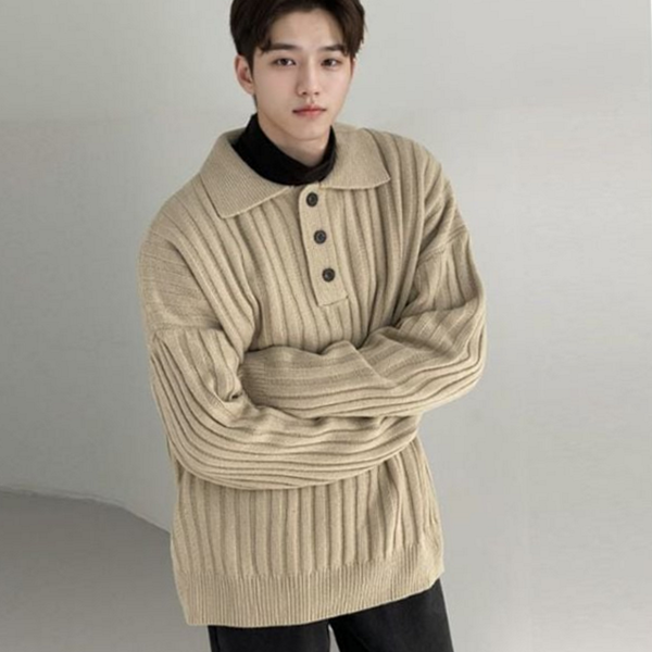 루즈핏 남성 골지 니트 캐주얼 남성 오버핏 니트 데일리 - 상품 이미지