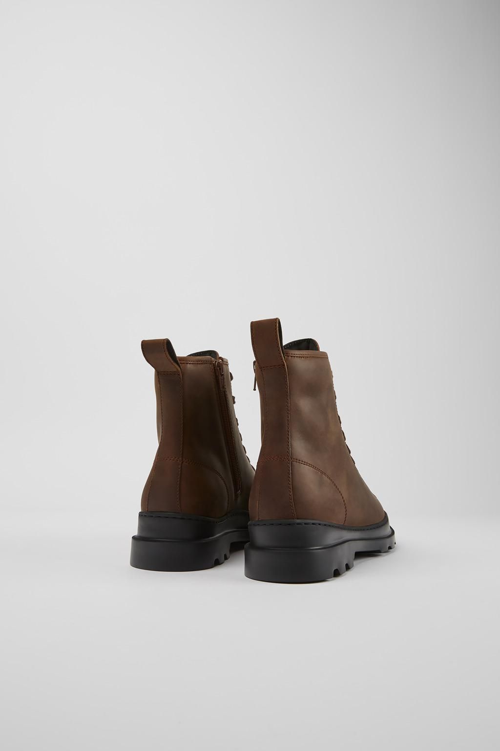 캠퍼 브라운 누벅 레이스업 미들부츠 Brutus K300245-009 BROWN - 상세 이미지 3