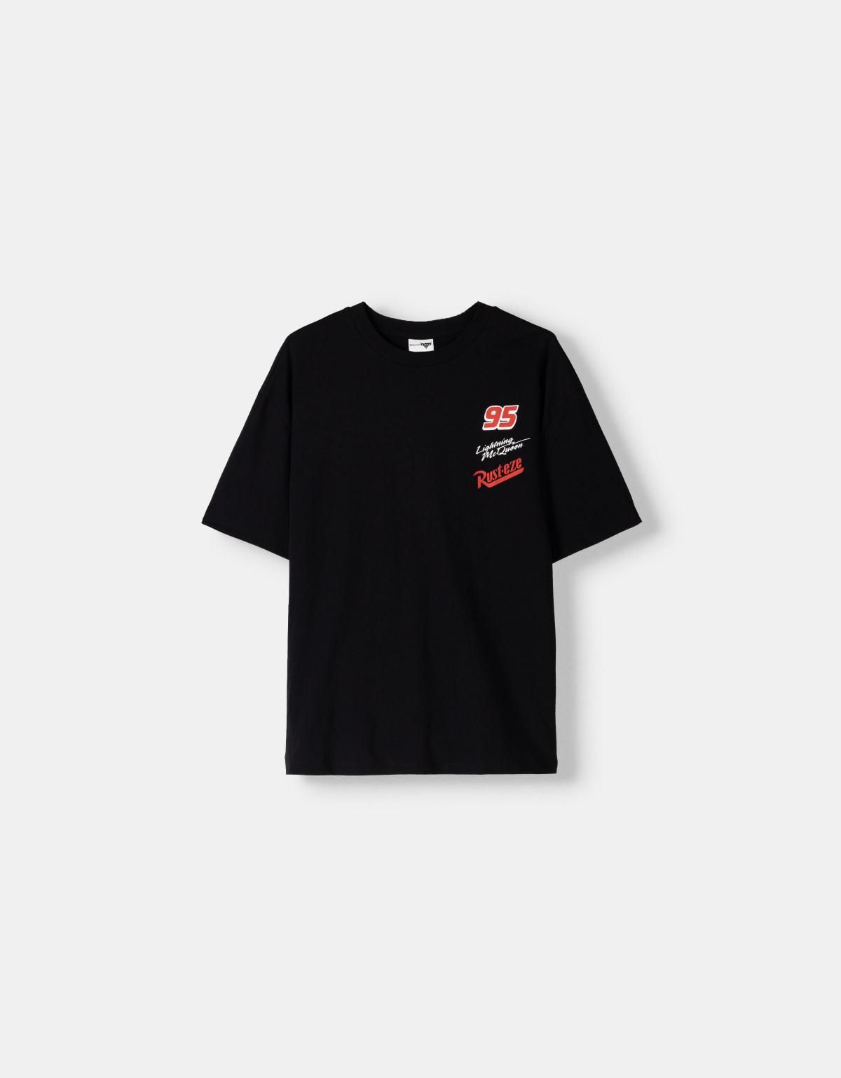버쉬카 스트리트 캐주얼 프린트 반팔 티셔츠 8153/777 BLACK - 메인 이미지