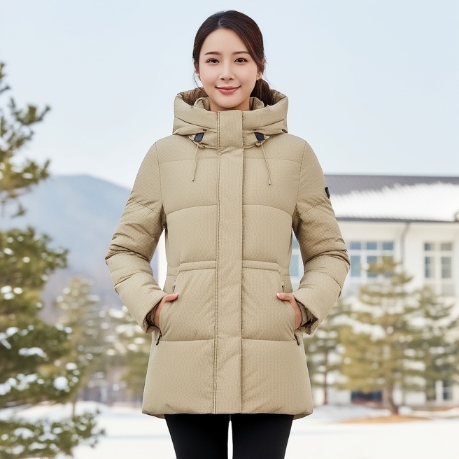 핑골프 PING 겨울 여자 허리스트링 후드 골프웨어 오리털 패딩점퍼 - 상품 이미지