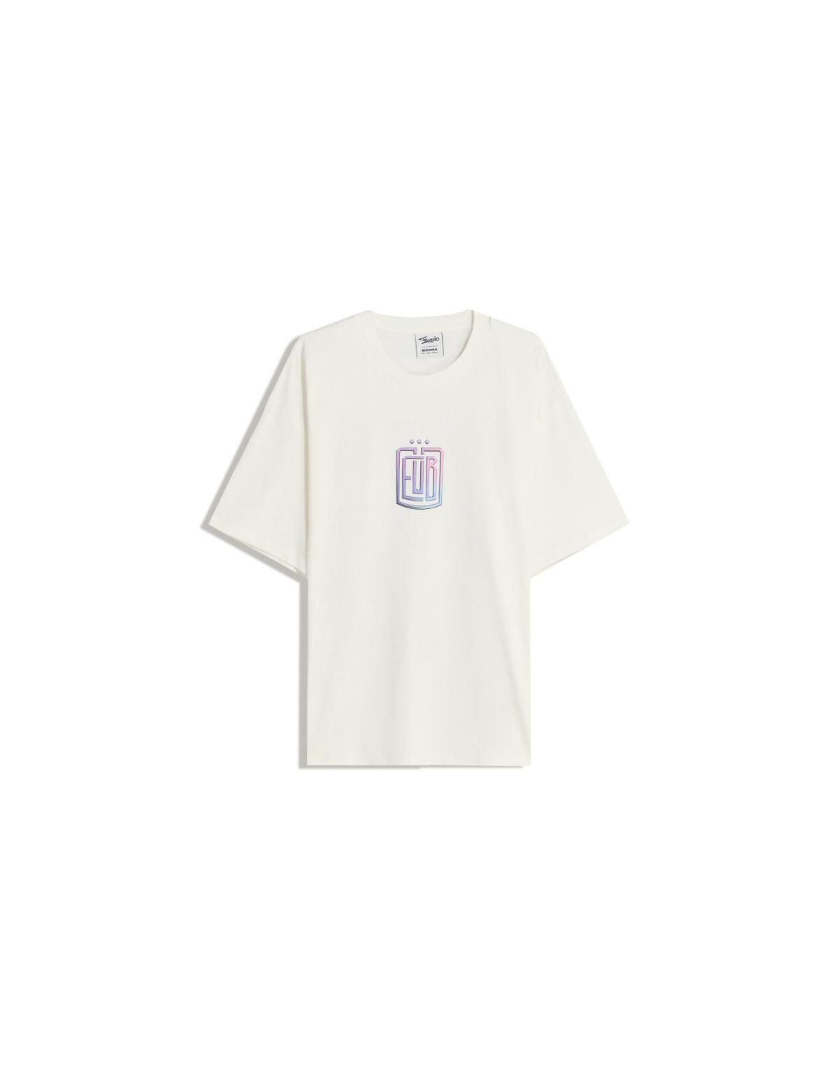 버쉬카 오버핏 프린트 반팔 티셔츠 8040/072 WHITE - 상세 이미지 3