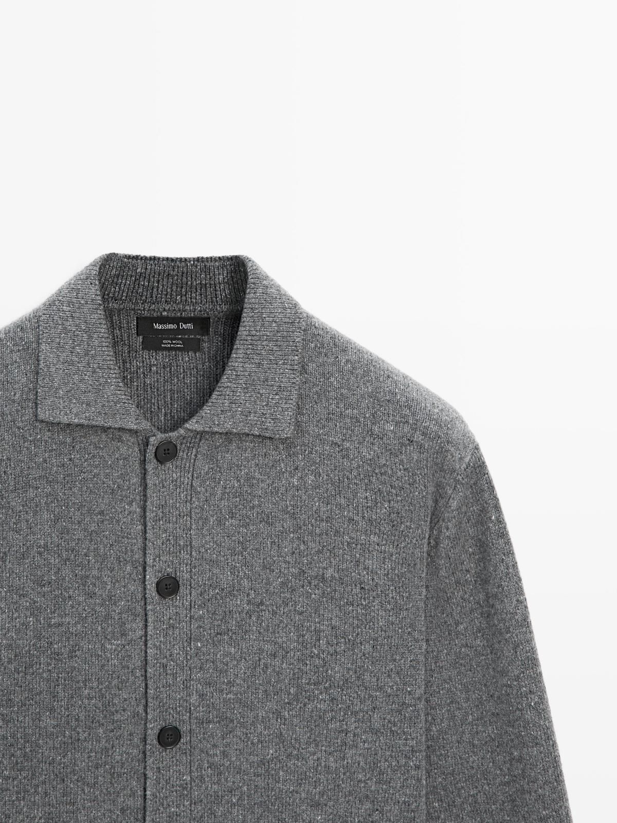 마시모두띠 프리미엄 울 폴로 카라 니트 가디건 1075/222 ANTHRACITE GREY 이미지 6